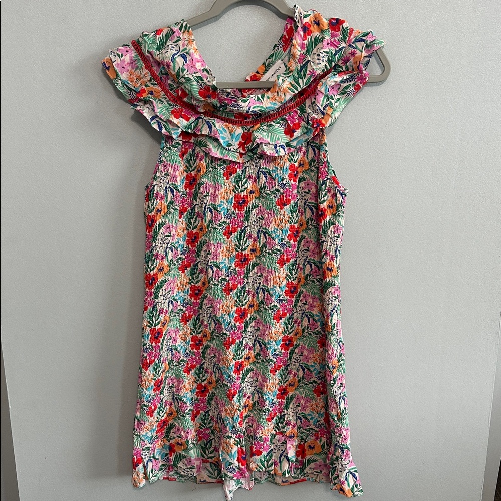 Lost + Wander Tropical Floral Smocked Ruffle Dress - Picture 2 of 5